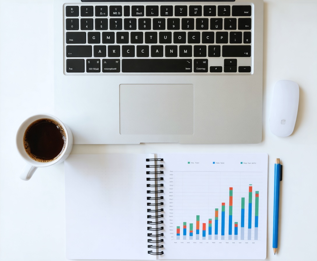 Finančný analytik pracujúci s komplexnými dátami a grafmi na notebooku